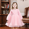 Princess / Ball Gown Knee Length Wedding / Party Flower Girl Dresses - Tulle Long Sleeve Jewel Neck with Pleats / Splicing