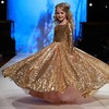 Princess / Ball Gown Sweep / Brush Train Party / Pageant Flower Girl Dresses - Sequined Long Sleeve Jewel Neck with Paillette