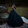 Princess / Ball Gown Sweep / Brush Train Wedding / Party Flower Girl Dresses - Lace / Tulle Long Sleeve Jewel Neck with Bow(s) / Pleats / Appliques