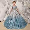 Princess / Ball Gown Sweep / Brush Train Wedding / Party Flower Girl Dresses - Sequined Short Sleeve Off Shoulder with Bow(s) / Pleats