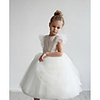 Princess / Ball Gown Tea Length / Medium Length Wedding / Party Flower Girl Dresses - Tulle Short Sleeve Jewel Neck with Ruffles / Appliques