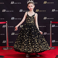 Princess Ankle Length Wedding / Event / Party Flower Girl Dresses - Lace / Tulle Sleeveless Spaghetti Strap with Lace / Tier / Pattern / Print