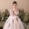 Princess Ankle Length Wedding / Party Flower Girl Dresses - Lace / Tulle 3/4 Length Sleeve Jewel Neck with Lace / Tier / Pattern / Print