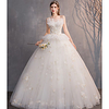 Princess Ball Gown Wedding Dresses Strapless Floor Length Lace Tulle Sleeveless Formal with Ruffles Appliques 2020