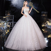 Princess Ball Gown Wedding Dresses Sweetheart Neckline Floor Length Organza Sequined Sleeveless Formal Romantic Luxurious Sparkle Shine with Pleats Appliques 2020