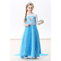 Princess Elsa Dress Cosplay Costume Masquerade Girls