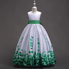 Princess Floor Length Event / Party / Formal Evening Flower Girl Dresses - Satin Sleeveless Jewel Neck with Bow(s) / Pattern / Print