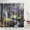 Princess Forest Lodge Digital Printing Shower Curtain Shower Curtains Hooks Modern Polyester New Design