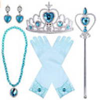 Princess Gloves Crown Outfits Girls