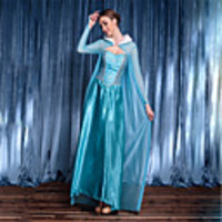 Princess Goddess Elsa Movie Cosplay Vacation Dress Blue Dress Shawl Poly / Cotton