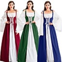 Princess Goddess Vintage Medieval Gypsy Vacation Dress Outfits Party Costume Women