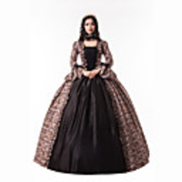 Princess Maria Antonietta Floral Style Rococo Victorian Renaissance Vacation Dress Dress Party Costume Masquerade Women