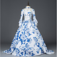 Princess Maria Antonietta Floral Style Rococo Victorian Renaissance Vacation Dress Dress Party Costume Masquerade Women