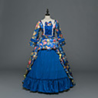 Princess Maria Antonietta Floral Style Rococo Victorian Renaissance Vacation Dress Dress Party Costume Masquerade Women