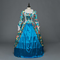Princess Maria Antonietta Floral Style Rococo Victorian Renaissance Vacation Dress Dress Party Costume Masquerade Women