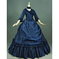 Princess Maria Antonietta Floral Style Rococo Victorian Renaissance Vacation Dress Dress Party Costume Masquerade Women