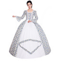 Princess Maria Antonietta Floral Style Rococo Victorian Renaissance Vacation Dress Dress Party Costume Masquerade Women