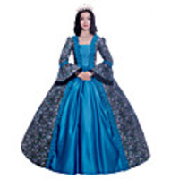 Princess Maria Antonietta Floral Style Rococo Victorian Renaissance Vacation Dress Dress Party Costume Masquerade Women