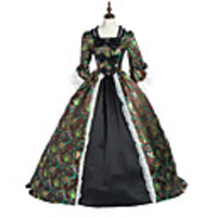Princess Maria Antonietta Floral Style Rococo Victorian Renaissance Vacation Dress Dress Party Costume Masquerade Women
