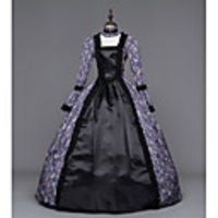 Princess Maria Antonietta Floral Style Rococo Victorian Renaissance Vacation Dress Dress Party Costume Masquerade Women