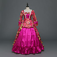 Princess Maria Antonietta Floral Style Rococo Victorian Renaissance Vacation Dress Dress Party Costume Masquerade Women