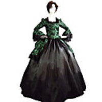 Princess Maria Antonietta Floral Style Rococo Victorian Renaissance Vacation Dress Dress Party Costume Masquerade Women
