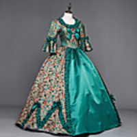 Princess Maria Antonietta Floral Style Rococo Victorian Renaissance Vacation Dress Dress Party Costume Masquerade Women