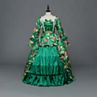 Princess Maria Antonietta Floral Style Rococo Victorian Renaissance Vacation Dress Dress Party Costume Masquerade Women