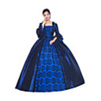Princess Maria Antonietta Floral Style Rococo Victorian Renaissance Vacation Dress Dress Party Costume Masquerade Women