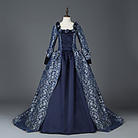 Princess Maria Antonietta Floral Style Rococo Victorian Renaissance Vacation Dress Dress Party Costume Masquerade Women