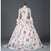Princess Maria Antonietta Floral Style Rococo Victorian Renaissance Vacation Dress Dress Party Costume Masquerade Women