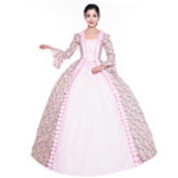 Princess Maria Antonietta Floral Style Rococo Victorian Renaissance Vacation Dress Dress Party Costume Masquerade Women
