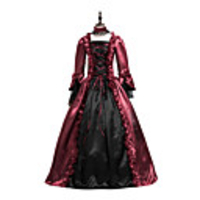 Princess Maria Antonietta Floral Style Rococo Victorian Renaissance Vacation Dress Dress Party Costume Masquerade Women