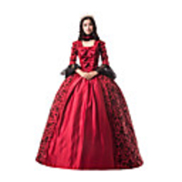 Princess Maria Antonietta Floral Style Rococo Victorian Renaissance Vacation Dress Dress Party Costume Masquerade Women