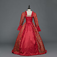 Princess Maria Antonietta Floral Style Rococo Victorian Renaissance Vacation Dress Dress Party Costume Masquerade Women