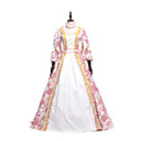 Princess Maria Antonietta Floral Style Rococo Victorian Renaissance Vacation Dress Dress Party Costume Masquerade Women