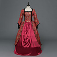 Princess Maria Antonietta Floral Style Rococo Victorian Renaissance Vacation Dress Dress Party Costume Masquerade Women