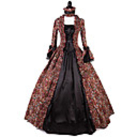 Princess Maria Antonietta Floral Style Rococo Victorian Renaissance Vacation Dress Dress Party Costume Masquerade Women
