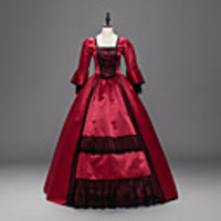 Princess Maria Antonietta Floral Style Rococo Victorian Renaissance Vacation Dress Dress Party Costume Masquerade Women