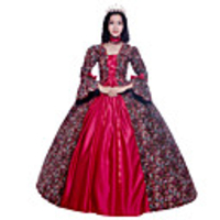 Princess Maria Antonietta Floral Style Rococo Victorian Renaissance Vacation Dress Dress Party Costume Masquerade Women