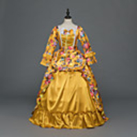 Princess Maria Antonietta Floral Style Rococo Victorian Renaissance Vacation Dress Dress Party Costume Masquerade Women