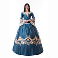 Princess Maria Antonietta Floral Style Rococo Victorian Renaissance Vacation Dress Dress Party Costume Masquerade Women