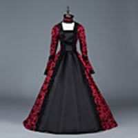 Princess Maria Antonietta Floral Style Rococo Victorian Renaissance Vacation Dress Dress Party Costume Masquerade Women