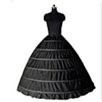 Princess Petticoat Hoop Skirt Tutu Under Skirt Classic Lolita 1950s 6 Hoop Black White Petticoat / Crinoline