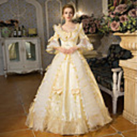 Princess Queen Elizabeth Victorian Rococo Baroque 18th Century Square Neck Vacation Dress Dress Outfits Party Costume Masquerade Women
