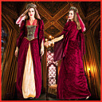 Princess Retro Vintage Medieval Renaissance Vacation Dress Dress Headpiece Outfits Women