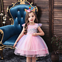 Princess Unicorn Flapper Dress Outfits Masquerade Girls