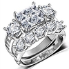princess wedding rings for women - brilliant cubic zirconia big engagement bridal sets size 6-9 (5)