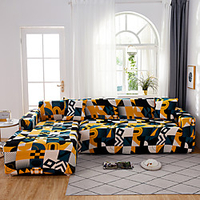 Print Dustproof Stretch Slipcovers Stretch Sofa Cover Super Soft Fabric Couch Cover Fit For 1 to 4 Cushion Couch And L Shape Sofa (You will Get 1 Throw Pillow Case as free Gift) miniinthebox