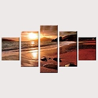 Print Rolled Canvas Prints Stretched Canvas Prints - Landscape Modern Vintage Modern Five Panels Art Prints